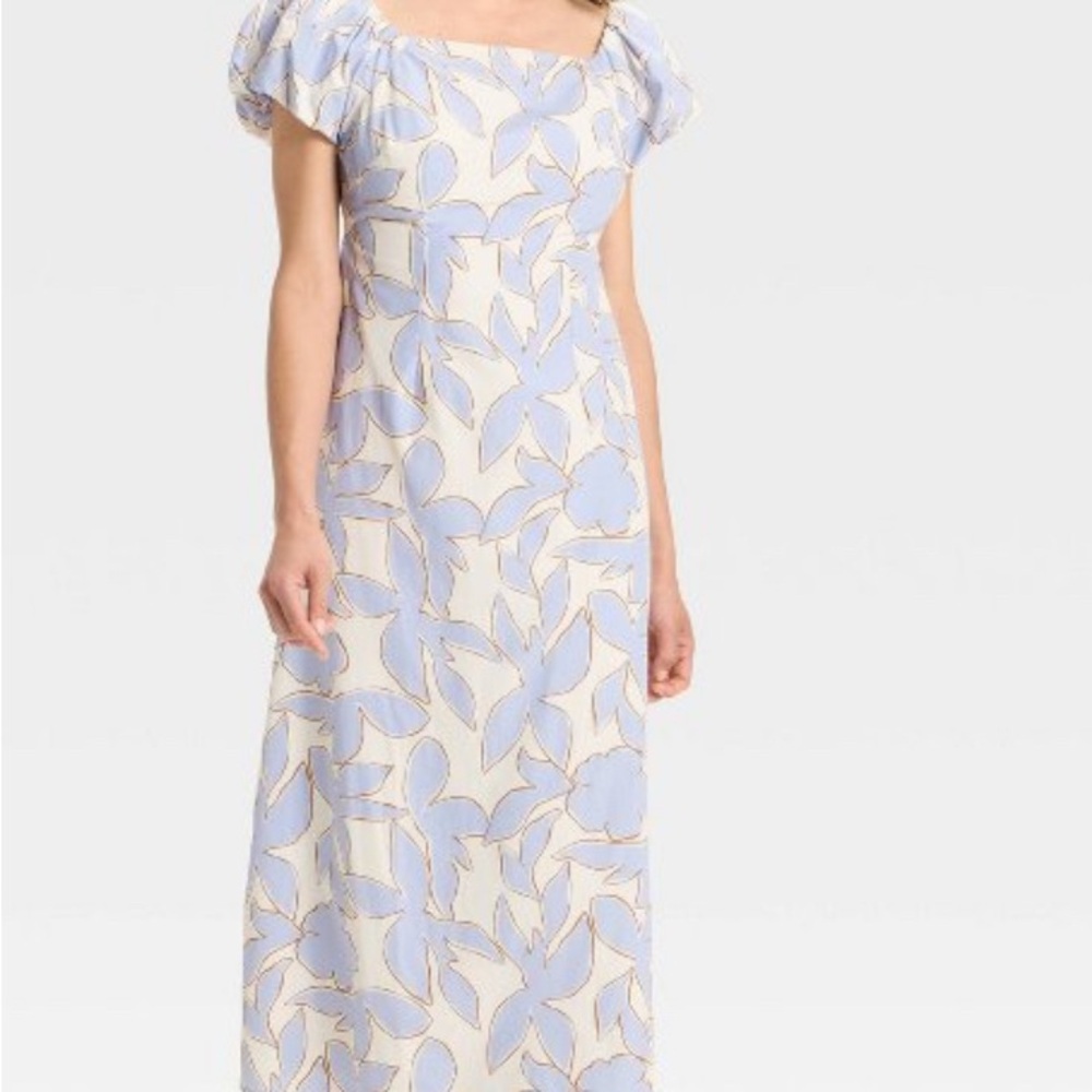 A New Day Light Blue and Cream Maxi Dress